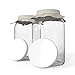 Hxeredue YuanKanJu KombuJars Kombucha Jar 1 Gallon Glass (2 Pack) Brewing Fermenting Storage Bottle, with Plastic Lid, Thermometer Adhesive Strip, Cloth Cover, and Band