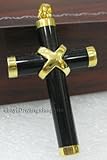 DoComer(TM) Natural Rich Black Agate Gemstone Cross