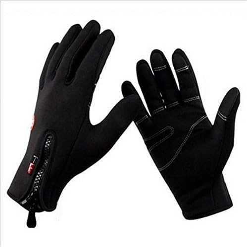 RUNMO Outdoor Winter Thermal Sports Bike Gloves Windproof Warm Full Finger Cycling Skiing (Color : One color, Size : L)