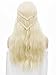 Imstyle Blonde Natural Wavy Costume Wig Khaleesi Braids Synthetic No Lace Cosplay Wig Heat Friendly Hair