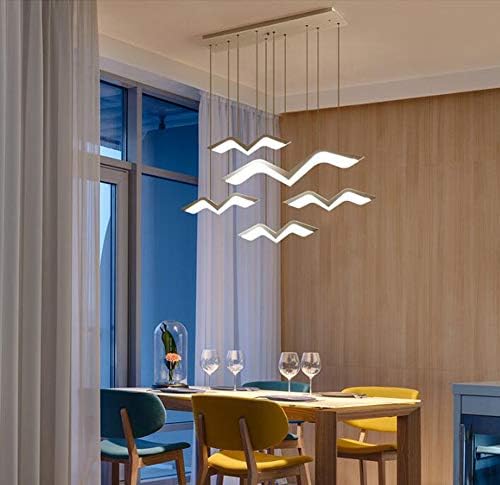 WJFXG LED Seagull Chandelier Acrylic Ceiling Light Modern Art Suitable For Living Room Bedroom Restaurant Thanksgiving Christmas 5 Lights White [Energy Class A]