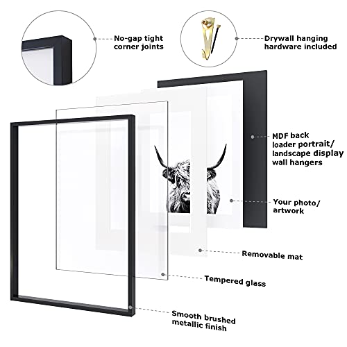 Homeforia 12x16 inch Metal Picture Frame 12 x 16 Aluminum Photo