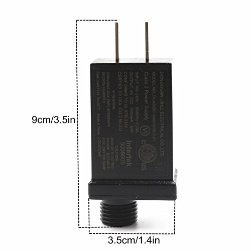 6V LED Power Supply Low Voltage LED Transformer Class 2 Power Supply Waterproof IP44 Seasonal Use LED Driver US Plug LED Adapter For String Light, Projector Light, Lawn Lamp (6V1A)