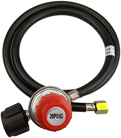 BaiFM QCC1/Type1 4FT High Pressure Propane 0-20 PSI Adjustable Regulator with 4Feet Hose - CSA Certified - Fits for Propane Burner Turkey Fryer Smoker BBQ Grill