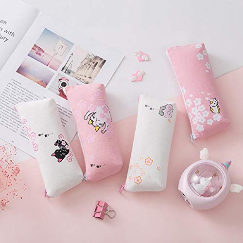 Boddenly Canvas Pencil Case Student Stationery Pouch Bag Office Storage Organizer Coin Pouch Cosmetic Bag, Pencil Cases Pouch Bag with Zipper, Cute Simple Pencil Pouches, Makeup Pouch, Cosmetic Bag