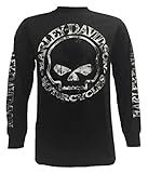 Harley-Davidson Men's Shirt, Hand Made Willie G Skull Long Sleeve 30294032