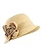NYfashion101 Women's Paper Woven Cloche Hat with Flower Band