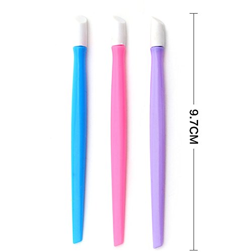 Lautechco 10pcs Cute Plastic Nail Cuticle Pusher Nail Stickers Pushers Nail Tools Pedicure Manicure Tool (Random Color)