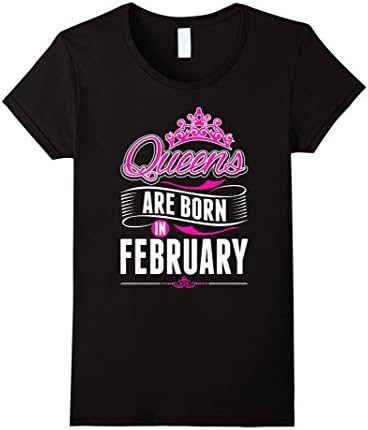 Women's Queens Are Born In February Tshirt XL Black