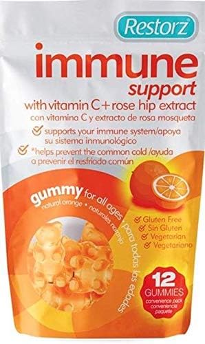 Immune Support Gummies with Natural Vitamin C and Rose Hip Extract, 12 Travel Ready Packs, 144 Gummy Chews, 3,000 mg, Boost Immunity with Antioxidants, Promote Health and Wellness