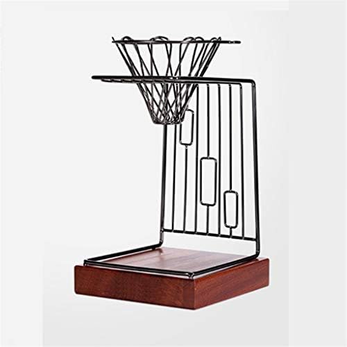 COKFEB Coffee filter European style Wooden Coffee Filter Rack Tea Leaves Filter Holder Stand Racks Stainless Steel Dripper Coffee Filter Cup Stander,Black