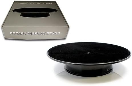 Rotary Black Velvet Top Display Stand - 12" Diameter