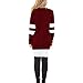 HUHHRRY Women Cotton Knitted Long Sleeve Lightweight Tunic Sweatshirt Tops Wine Red XX-Large