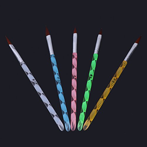 SCASTOE 1Set Acrylic Nail Art Brushes UV Gel Carving Liquid Powder DIY Pen No.4/6/8/10/12