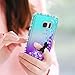 LeYi Galaxy S7 Glitter Case with Tempered Glass Screen Protector [2 Pack] for Girls Women, Bling Sparkle Diamond Liquid TPU Protective Phone Case for Samsung Galaxy S7 Gradient Teal/Purple