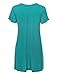 Made By Johnny WT1057 Womens V Neck Short Sleeve Pleats Tunic Top XXXL Jade