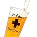 Daddy's Medicine Beer Glass | Funny Gifts for Men | Cool Present for Dad on Fathers Day, Valentines Day, Christmas, Birthday | 16 oz Pint Glass for Daddy, Grandpa, Brother, Boyfriend, Husband, Stepdad