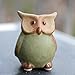 WOMHOPE® 4 Pcs - Mini House Warming Gift Wise Owls Figurine Tabletop Shelf Ceramic Wise Home Decorative Collectible Figurine Statues (Green)
