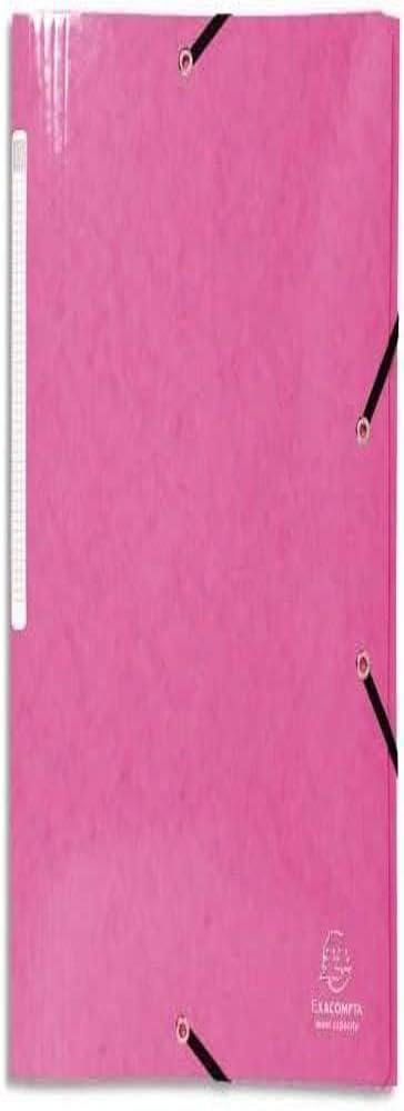 Exacompta - Ref. 55824E - 1 Iderama folder with elastic bands - pocket with 3 Maxi Capacity flaps - in laminated glossy card 425 g/m2 - size 24 x 32 cm for A4 format - pink color