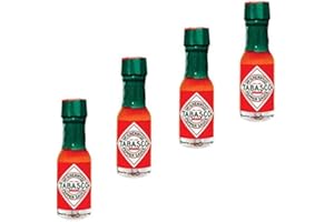 HIGHERHUMAN Tabasco Sauce Mini Travel Bottles - Refills for Hot Sauce Travel Keychain. Miniature Gifts Bottle For On The Go. Set of 4.