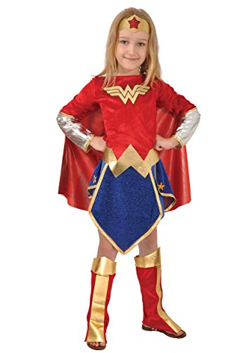 Ciao Wonder Woman costume disguise girl official DC Comics (Size 3-4 years), Red, Blue