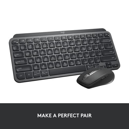 Logitech MX Keys Mini Minimalist Wireless Illuminated Keyboard, Compact, Bluetooth, Backlit, USB-C, Compatible with Apple macOS, iOS, Windows, Linux, Android, Metal Build - Graphite