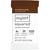 Soylent Squared Plant-Based 100 Calorie Snack Bars, Gluten Free, Low Sugar, 6g Vegan Protein, Chocolate Brownie, 24 Count