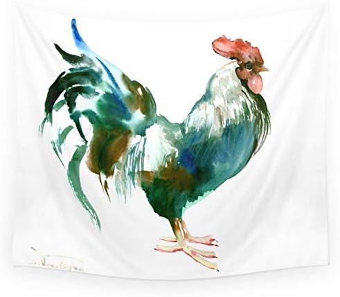 LMXYF Tapestry Fashion Mandala Rooster Turquoise Blue Brown Kitchen Art Printed Wall Hanging Room Bohemian 150X200Cm