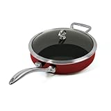 Chantal Copper Fusion 11-Inch Covered Saute Skillet, Chili Red