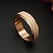 PAURO Women's Stainless Steel Rose Gold Plated Sandblast Finish Lucky Spinner Worry Ring Band 6MM Size 6