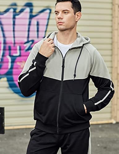 Mens Sweatsuits Piece Hoodie Tracksuit Sets Jogging Track Suits