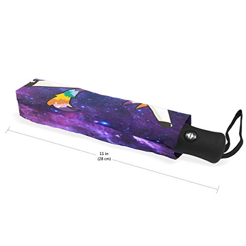Wamika Funny Unicorn Auto Umbrella Open Close Windproof Travel Lightweight Parasol Umbrella Sun Rain - Thumbnail 4