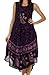 Sakkas B900 Batik Moon and Stars Caftan Tank Dress / Cover Up - Eggplant - One Size