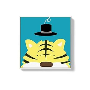 Framed Canvas Wall Art for Living Room, Bedroom Cute Cartoon Animals Canvas Prints for Home Decoration Ready to Hanging - 16x16 inches