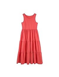 UNACOO - Vestidos sin mangas de algodón puro para niñas (2 unidades)