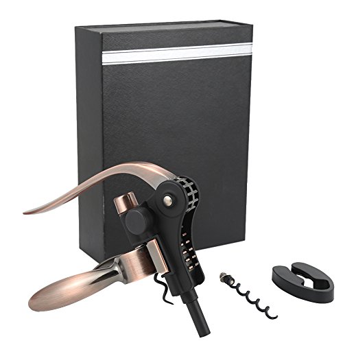 ETbotu Rabbit Wine Opener Kit Manual Wine Bottle Opener with Extra Corkscrew Spiral and Foil Cutter for Anniversary（Bronze） - Thumbnail 7