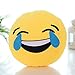 MistyComforts Emoji Pillow Laughing with Tears Soft Yellow Round Cushion Emotion Stuffed Plush Toy 13 inch