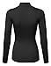 NINEXIS Women's Long Sleeve Mock Neck Keyhole Shirred Top