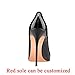 Modemoven Women's Black Pointy Toe High Heels Slip On Stilettos Large Size Wedding Party Evening Pumps Shoes 7.5 M US