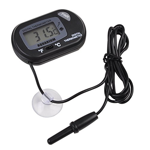 image for Jespekerere Aquarium Thermometer Digital Fish Tank Water LCD Black wit