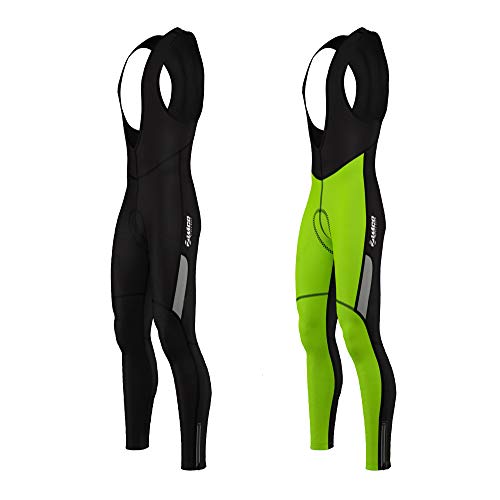 Zimco Men Cycling Bib Tight Windproof Thermal Bicycle Bib Pant Padded (XL, Black) - Thumbnail 6