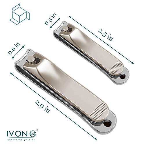 Nail Clippers Set, IVON Fingernail and Toenail Cutter, 2pcs Nail Clippers for Men and Women - Thumbnail 4