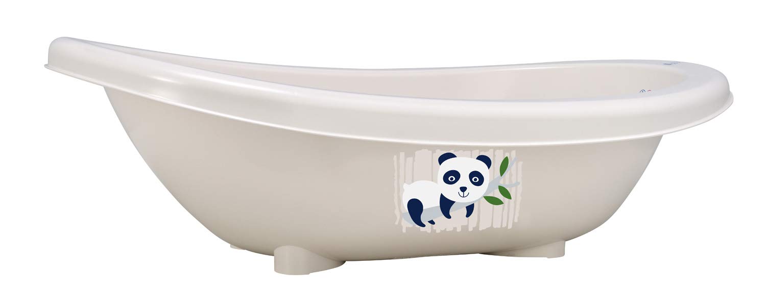 Rotho Babydesign Bio Bathtub with Panda, 100% Biodegradable, 80 x 47 x 25 cm, Organic White
