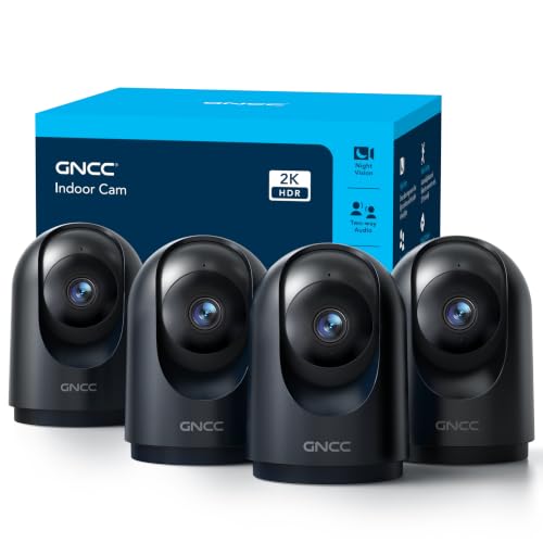 GNCC 2K Kamera Überwachung Innen - 360° Überwachungskamera Innen(4er-Pack)