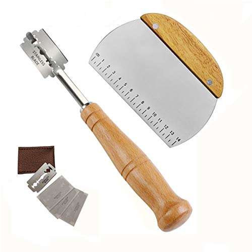 Premium Bread Lame Cutter Hand Dough knife with 5 Super Sharp Blades