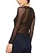May&Maya Women's Long Sleeve Pure Mesh Blouse