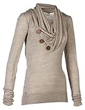 Merryfun Women's Sport Casual Long Sleeve Knitted Draped Button Blouse Top