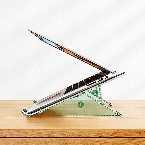 UGREEN Laptop Stand for Desk Aluminum Alloy Adjustable Laptop Holder Ergonomic Portable Foldable Lightweight Notebook Stand for Desk Compatible with MacBook Pro Macbook Air Chromebook Matebook etc