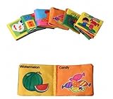 XMJ 6-PACK Baby Soft Cloth Book ,Soft Rattle Paper Cloth Books Infant Educational Stroller Toy Newborn Crib Bed Baby Toys 0-12 month