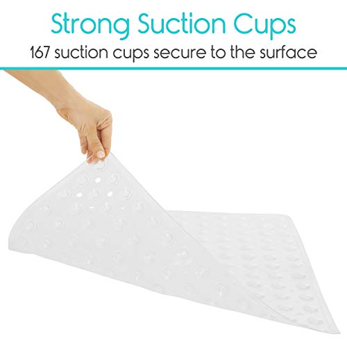 Vive Shower Mat Non Slip Tub Bathtub Grip, 22" by 22", Square Large